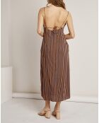 Robe Chloé rayée marron