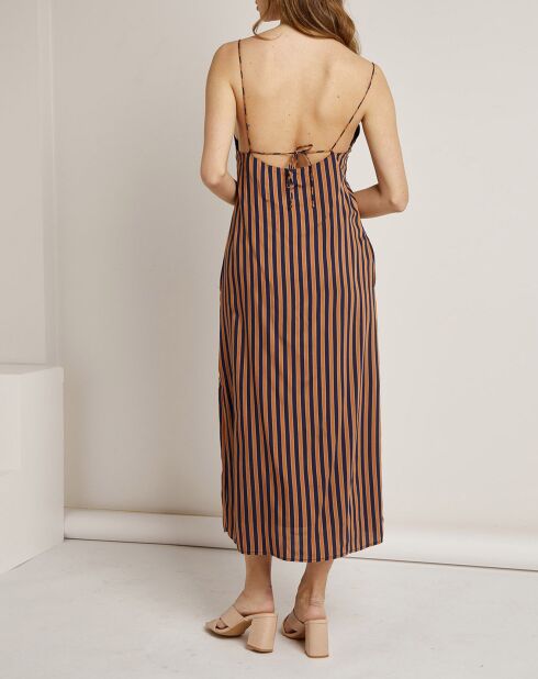 Robe Chloé rayée marron