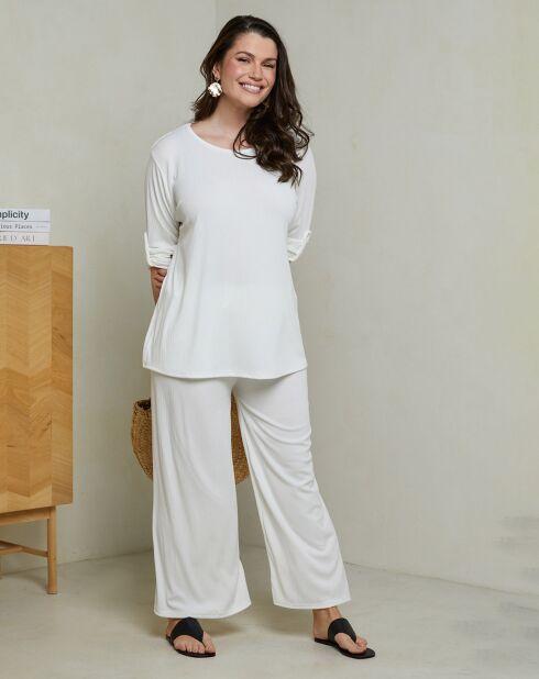 Ensemble Top & Pantalon Celima blanc