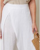 Pantalon 100% Lin Adenise blanc