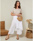 Pantalon 100% Lin Adenise blanc
