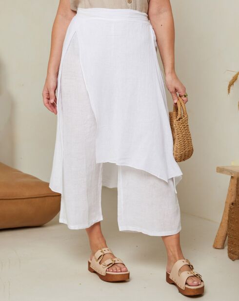 Witte broek van 100% linnen Adenise