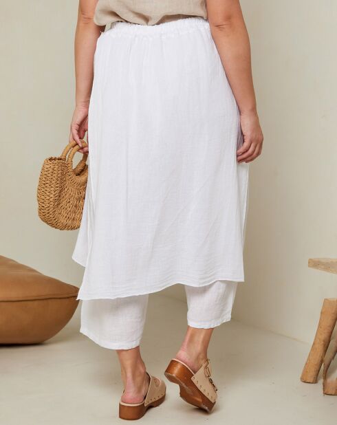 Witte broek van 100% linnen Adenise