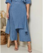 Pantalon 100% Lin  Adenise indigo
