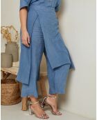 Pantalon 100% Lin  Adenise indigo