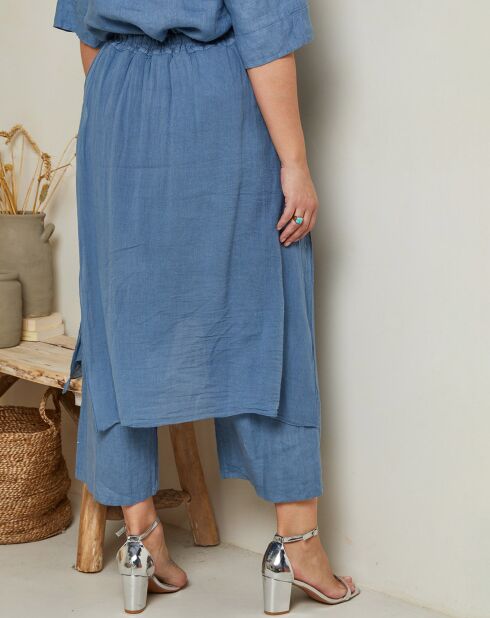 Pantalon 100% Lin  Adenise indigo