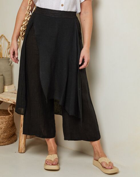 100% linnen Adenise zwarte broek