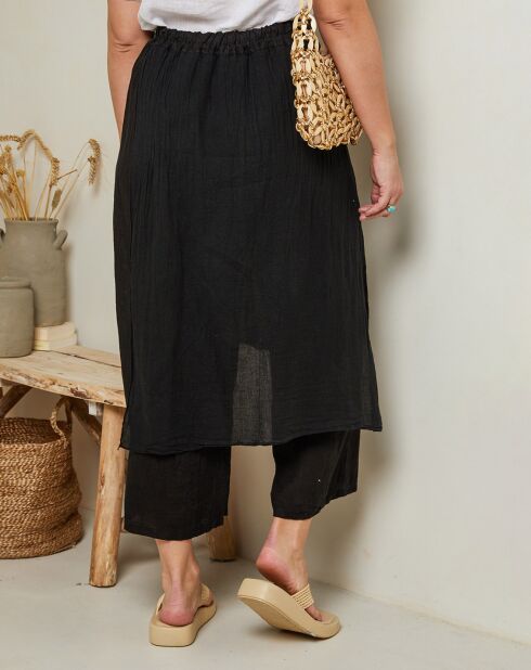 100% linnen Adenise zwarte broek