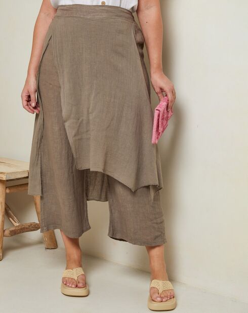 Pantalon 100% Lin Adenise taupe