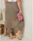Pantalon 100% Lin Adenise taupe