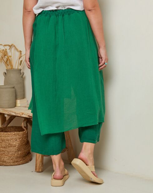 Pantalon 100% Lin Adenise vert