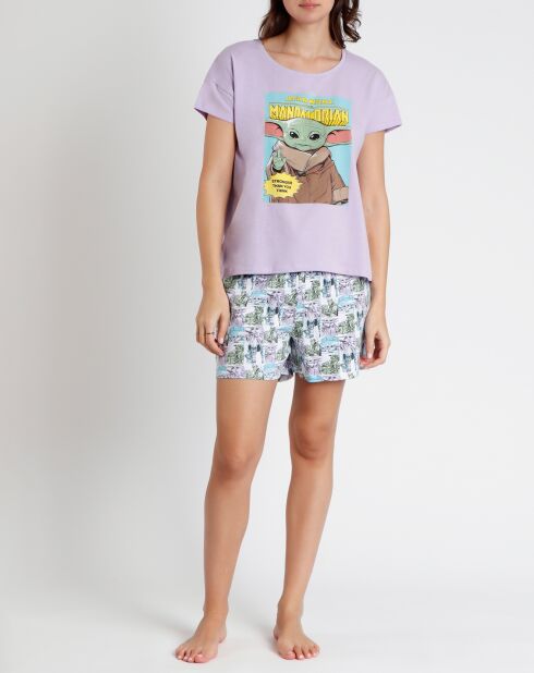 Lila Clementine pyjama T-shirt en korte broek