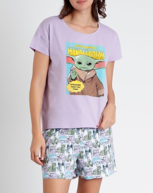 Lila Clementine pyjama T-shirt en korte broek