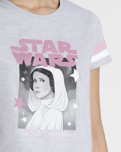 Damaris graues Pyjama-T-Shirt und Shorts