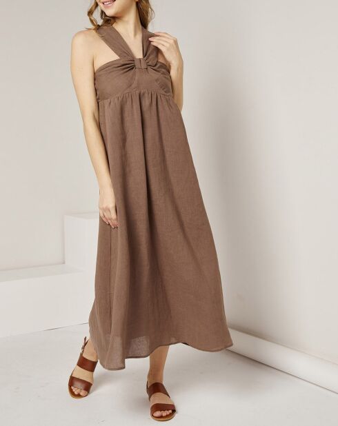 Robe 100% Lin Louna marron