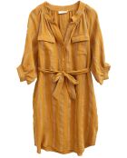 Robe 100% Lin Alice jaune moutarde