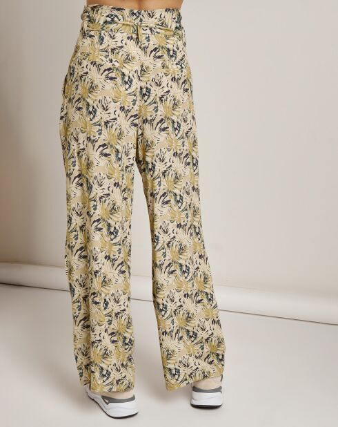 Pantalon ample Agathe imprimé vert