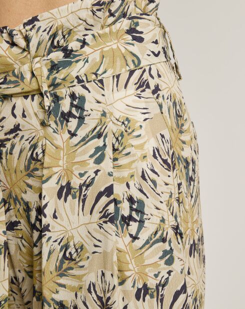 Agathe groene losse broek met print