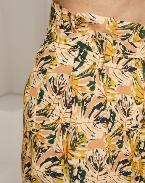 Pantalon ample Agathe imprimé jaune/orange
