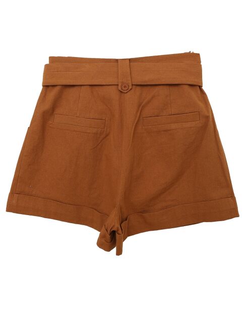 Short en Coton & Lin Charlotte brique