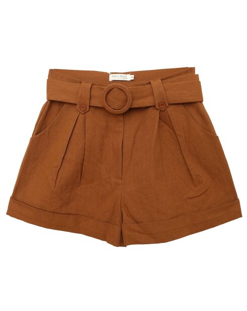 Short en Coton & Lin Charlotte brique