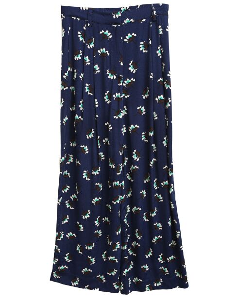 Pantalon ample fluide Julia imprimé  marine