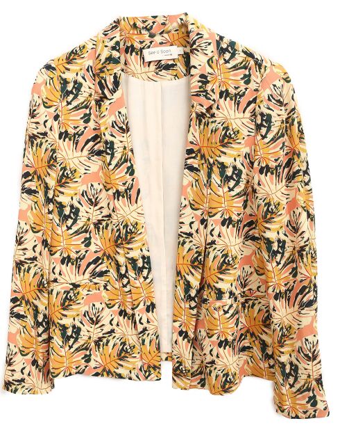 Jas Anna met geel/oranje print