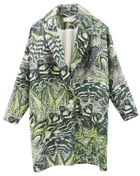 Manteau Victoria à motifs vert