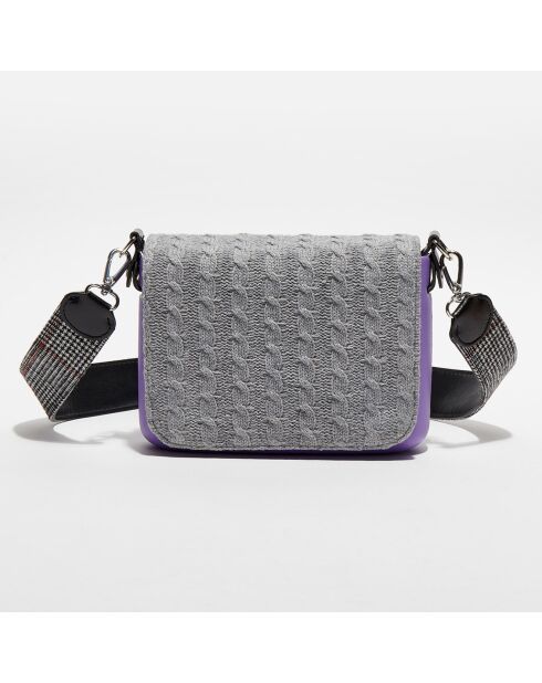 Sac bandoulière Pocket  violet/gris - 19x7x12.5 cm