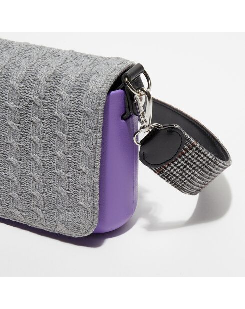 Sac bandoulière Pocket  violet/gris - 19x7x12.5 cm