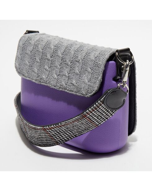 Sac bandoulière Pocket  violet/gris - 19x7x12.5 cm