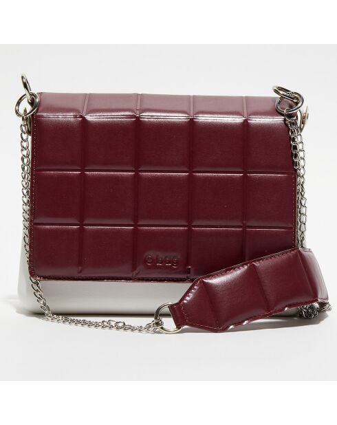 Sac bandoulière Glam crème/bordeaux - 27x8x19 cm