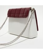 Sac bandoulière Glam crème/bordeaux - 27x8x19 cm