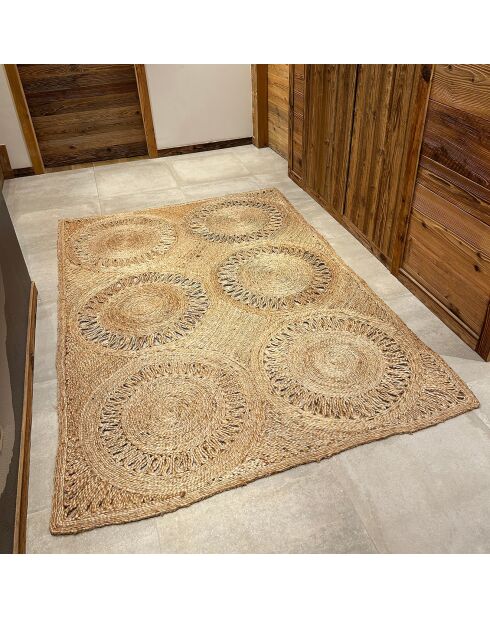 Tapis en jute jerico beige - 150x220 cm