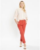 Pantalon Chino en Coton stretch Mistral brique