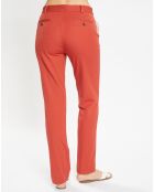 Pantalon Chino en Coton stretch Mistral brique