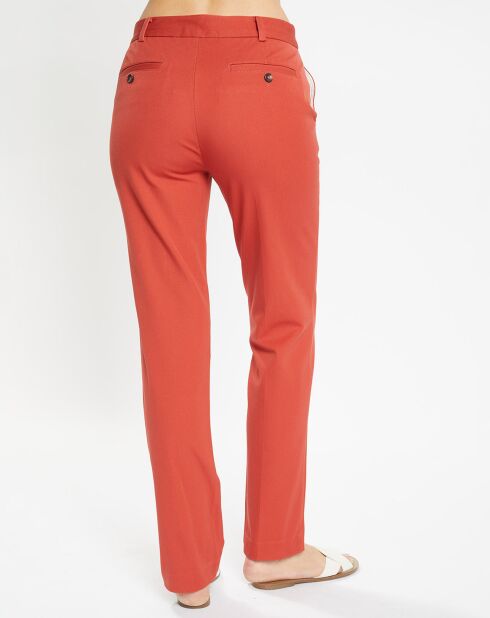 Pantalon Chino en Coton stretch Mistral brique