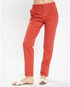 Pantalon Chino en Coton stretch Mistral brique
