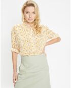 Blouse fluide Anita imprimé floral beige/jaune