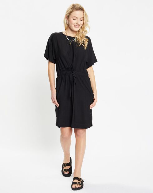 Robe courte crépon Anissa noir