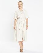 Robe longue en Popeline de Coton bio Micro écrue