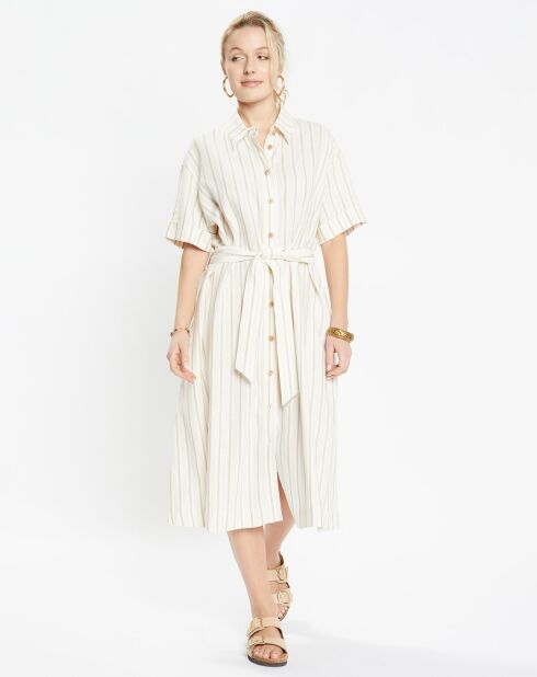Robe longue en Popeline de Coton bio Micro écrue