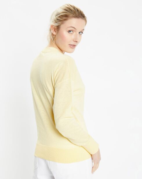 Pull droit en Lin & Coton Maelis jaune