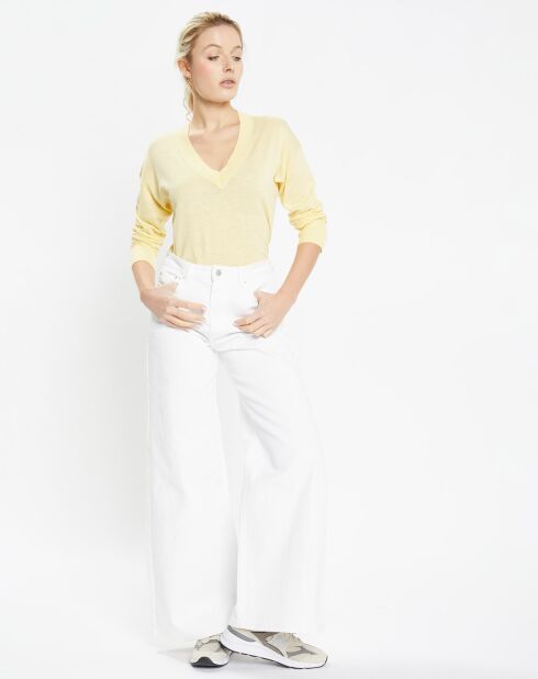 Pull droit en Lin & Coton Maelis jaune