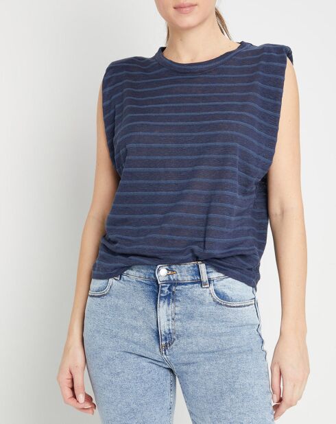 Top en Lin & Coton Lin Coco bleu nuit