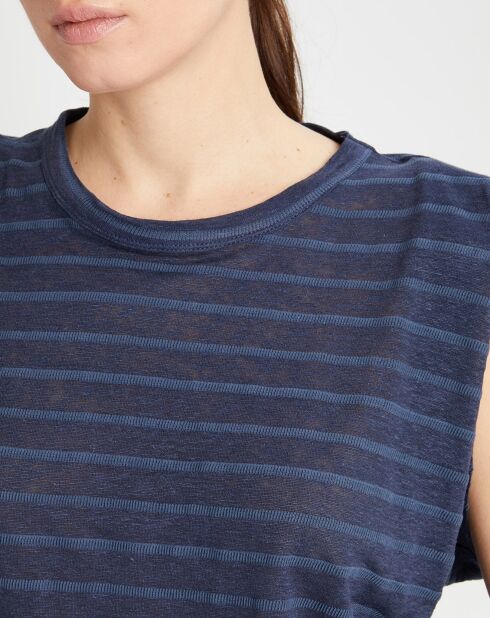 Top en Lin & Coton Lin Coco bleu nuit