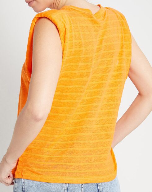 Top van linnen en katoenen linnen met kokospapaya