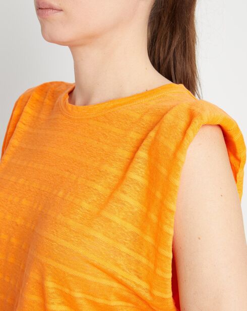 Top van linnen en katoenen linnen met kokospapaya