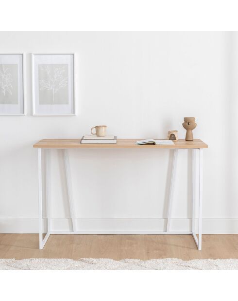 Bureau Lissa chêne/blanc - 120x50x72 cm
