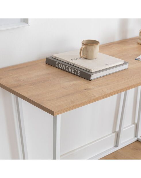 Bureau Lissa chêne/blanc - 120x50x72 cm